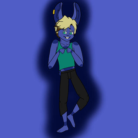 some silly blue bunny boy